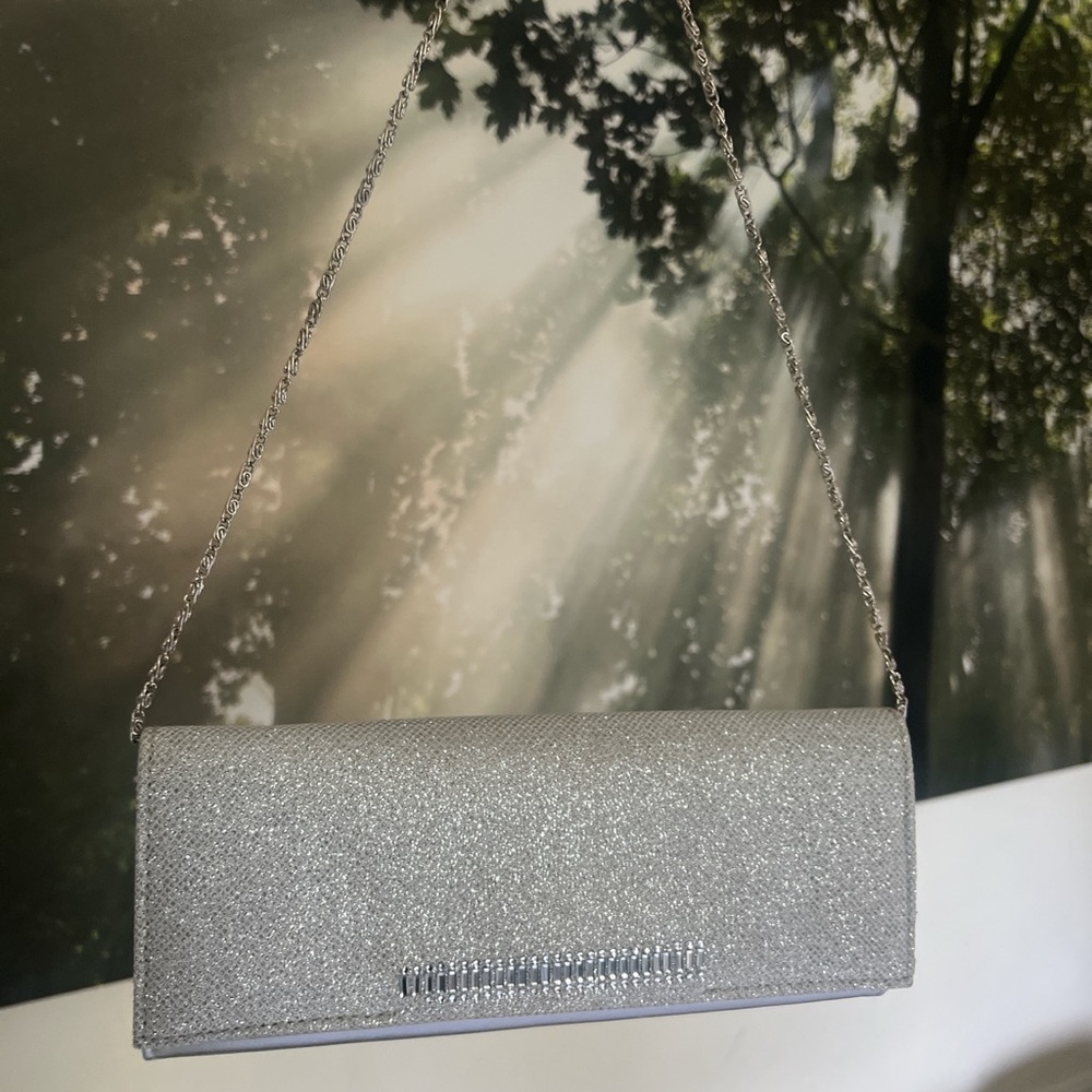 Shiny silver purse